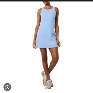 Spanx Get Moving High Neck Dress in Hydrangea Size Small